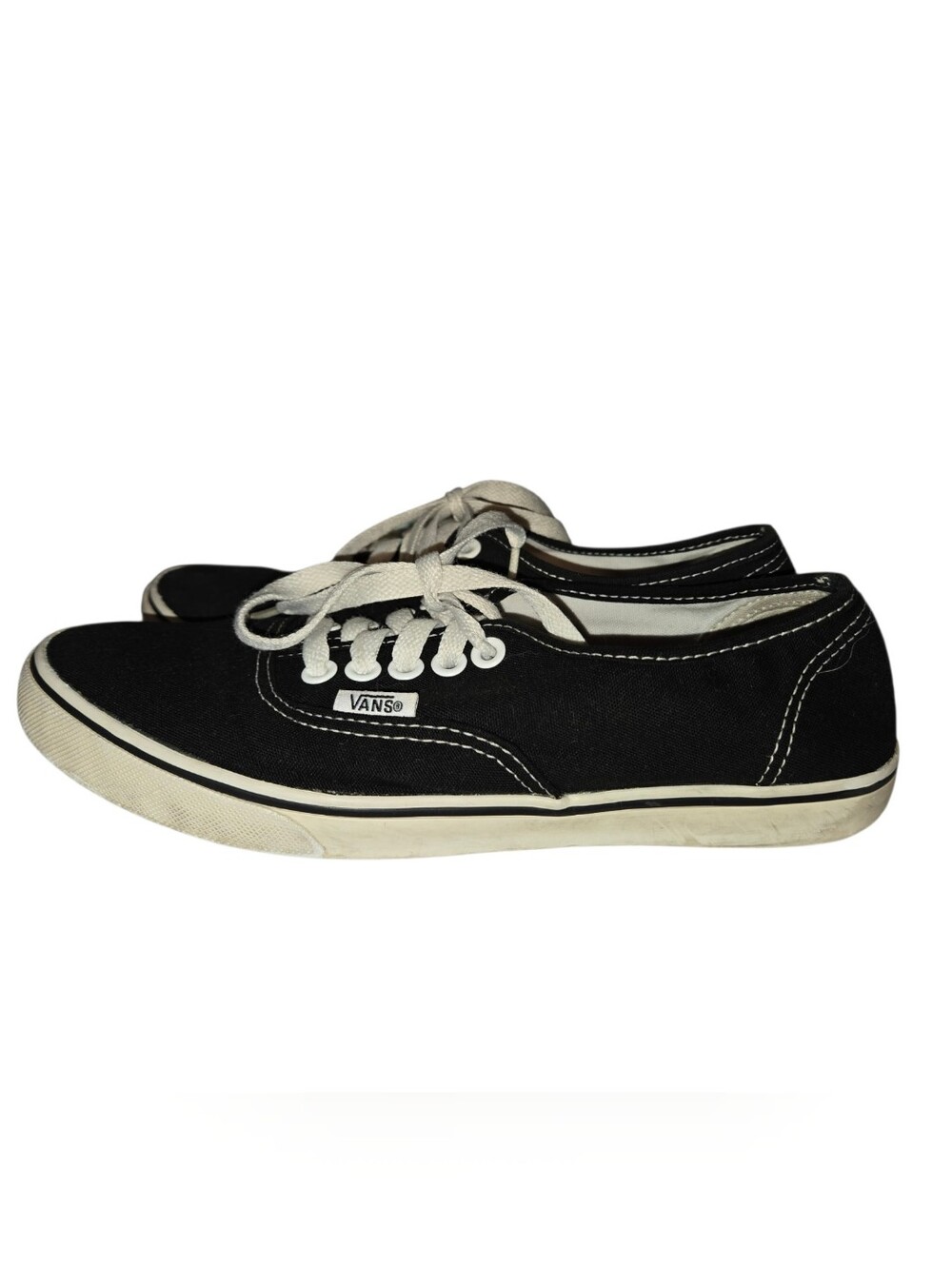 Vans Black Canvas Low-Top Sneakers with White Laces